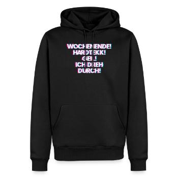 Hardtekk Tekk - Sweat à capuche Premium bio Homme - noir - Devant - Nico (187cm)