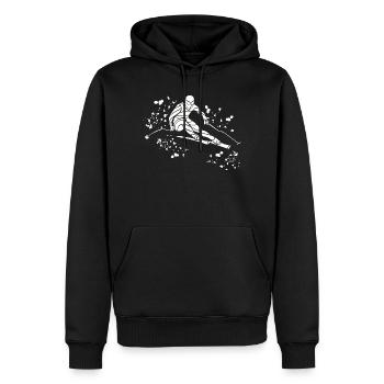 Ski alpin Sports d’hiver Ski nordique - Sweat à capuche Premium bio Homme - noir - Devant - Nico (187cm)