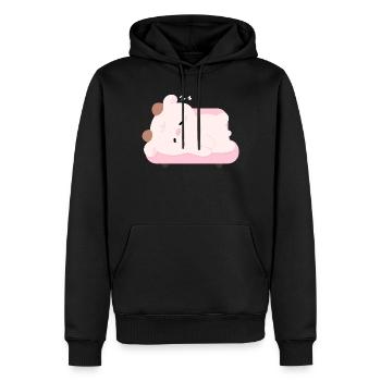 Müde Kuh - Männer Premium Bio Hoodie - Schwarz - Vorne - Nico (187cm)