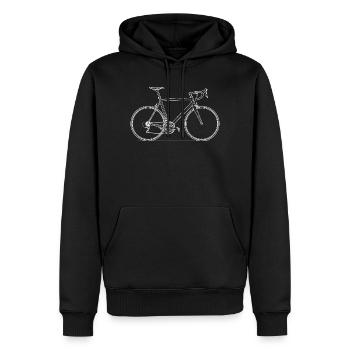 Design minimaliste de vélo de route – Vélo en art de lignes - Sweat à capuche Premium bio Homme - noir - Devant - Nico (187cm)