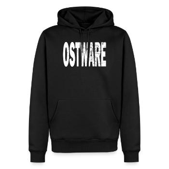 T-shirt à capuche Ostalgie Ostware Ostalgie Fun Fun - Sweat à capuche Premium bio Homme - noir - Devant - Nico (187cm)