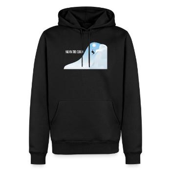 Skifahren in der Wolke - Männer Premium Bio Hoodie - Schwarz - Vorne - Nico (187cm)