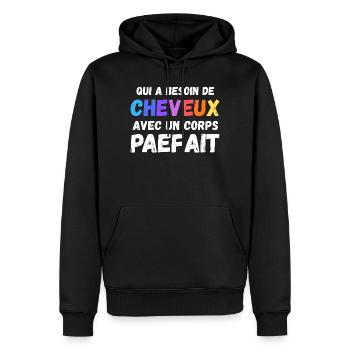 Man Humour Bald Gift Man Humour Joke Baldness - Men’s Premium Organic Hoodie - black - Front - Nico (187cm)