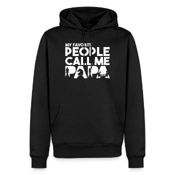 Meine Lieblingsleute nennen mich Papa Schachspieler - Männer Premium Bio Hoodie - Schwarz - Vorne - Nico (187cm)