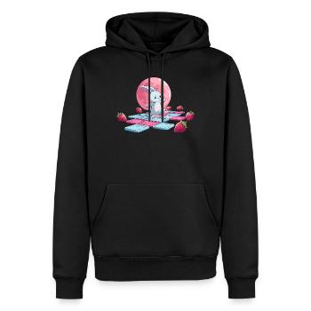 Sautant sur la lune rose - Sweat à capuche Premium bio Homme - noir - Devant - Nico (187cm)