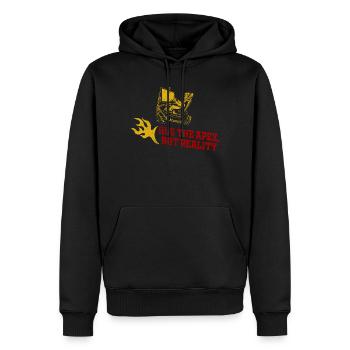 Apex-Umarmung, nicht Realität - Männer Premium Bio Hoodie - Schwarz - Vorne - Nico (187cm)