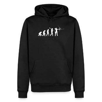 Evolution der Bogenschießfrau Bogenjägerin Sportgeschenk - Männer Premium Bio Hoodie - Schwarz - Vorne - Nico (187cm)