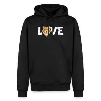 Maine Coon Cat ADORE cadeau de propriétaire de chaton mignon - Sweat à capuche Premium bio Homme - noir - Devant - Nico (187cm)