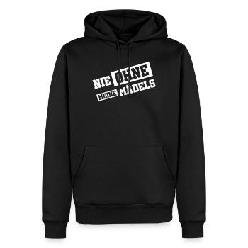 Nie Ohne Meine Mädels - Männer Premium Bio Hoodie - Schwarz - Vorne - Nico (187cm)