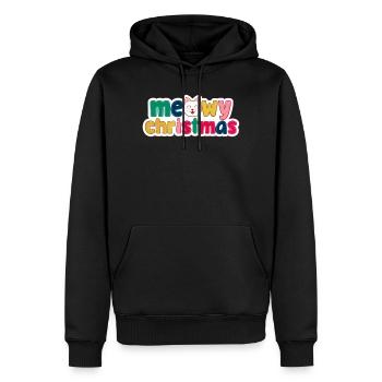 Katzenweihnachten – Miau-Weihnachten - Männer Premium Bio Hoodie - Schwarz - Vorne - Nico (187cm)