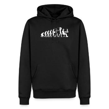 Évolution du joueur – Motif humoristique du jeu - Sweat à capuche Premium bio Homme - noir - Devant - Nico (187cm)