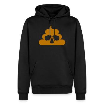 Illustration des crottes de crâne - Sweat à capuche Premium bio Homme - noir - Devant - Nico (187cm)