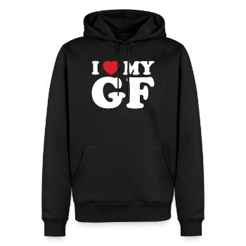 Ich liebe mein GE - Männer Premium Bio Hoodie - Schwarz - Vorne - Nico (187cm)