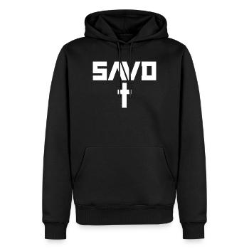 Erlöstes Kreuz Bibel Christlicher Glaube Jesus Erl - Männer Premium Bio Hoodie - Schwarz - Vorne - Nico (187cm)