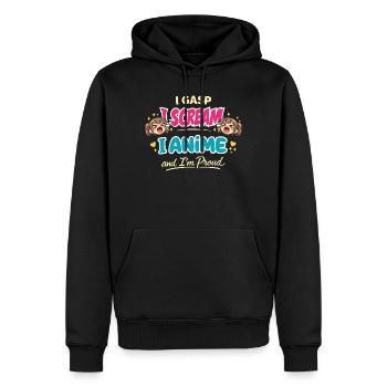 Anime-fangirl Schreit Anime-reaktion - Männer Premium Bio Hoodie - Schwarz - Vorne - Nico (187cm)