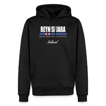 Reynisfjara - Sweat à capuche Premium bio Homme - noir - Devant - Nico (187cm)