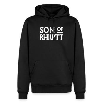 Son of Rhrptt - Ruhrpott - Zeche - Zollverein - Männer Premium Bio Hoodie - Schwarz - Vorne - Nico (187cm)
