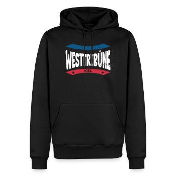 Kiel Stadium West Stand Hoodie, Shirt, Bag - Men’s Premium Organic Hoodie - black - Front - Nico (187cm)