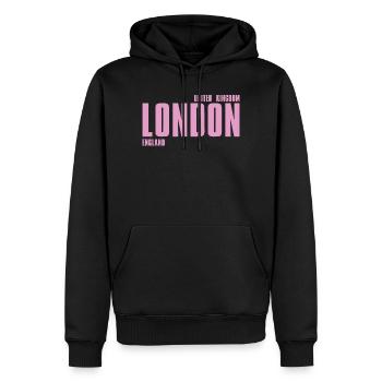 London Pink Bold Typography - Men’s Premium Organic Hoodie - black - Front - Nico (187cm)