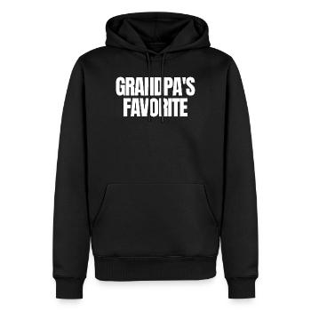 Petit-enfant préféré Lustig Je suis le préféré de Papy - Sweat à capuche Premium bio Homme - noir - Devant - Nico (187cm)