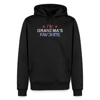 Petit-enfant préféré Drôle Je suis le préféré de Mamie - Sweat à capuche Premium bio Homme - noir - Devant - Nico (187cm)