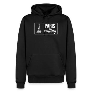 Paris Calling - Männer Premium Bio Hoodie - Schwarz - Vorne - Nico (187cm)
