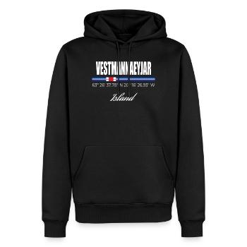 Vestmannaeyjar - Sweat à capuche Premium bio Homme - noir - Devant - Nico (187cm)