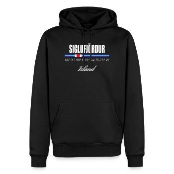 Siglufjördur - Sweat à capuche Premium bio Homme - noir - Devant - Nico (187cm)
