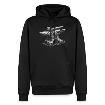 Schmiedestahl Anvil Motiv - Männer Premium Bio Hoodie - Schwarz - Vorne - Nico (187cm)