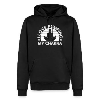 Pilates Enthusiasts I Love Pumping My Chakra - Männer Premium Bio Hoodie - Schwarz - Vorne - Nico (187cm)