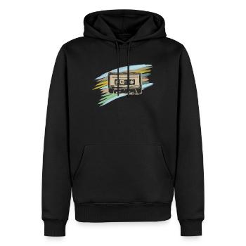 Kassetten Vibe Neon-Pinsel - Männer Premium Bio Hoodie - Schwarz - Vorne - Nico (187cm)