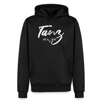 Danser hors ligne – Être différent et unique - Sweat à capuche Premium bio Homme - noir - Devant - Nico (187cm)