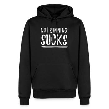 Not Running Sucks - Men’s Premium Organic Hoodie - black - Front - Nico (187cm)