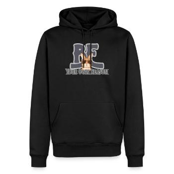 Sois ta propre raison, lapin - Sweat à capuche Premium bio Homme - noir - Devant - Nico (187cm)
