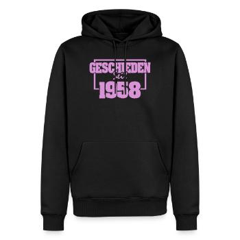 Mariage en 1958 - Sweat à capuche Premium bio Homme - noir - Devant - Nico (187cm)