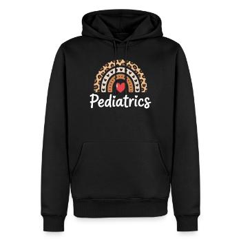 Pediatrics Rainbow Heart - Men’s Premium Organic Hoodie - black - Front - Nico (187cm)