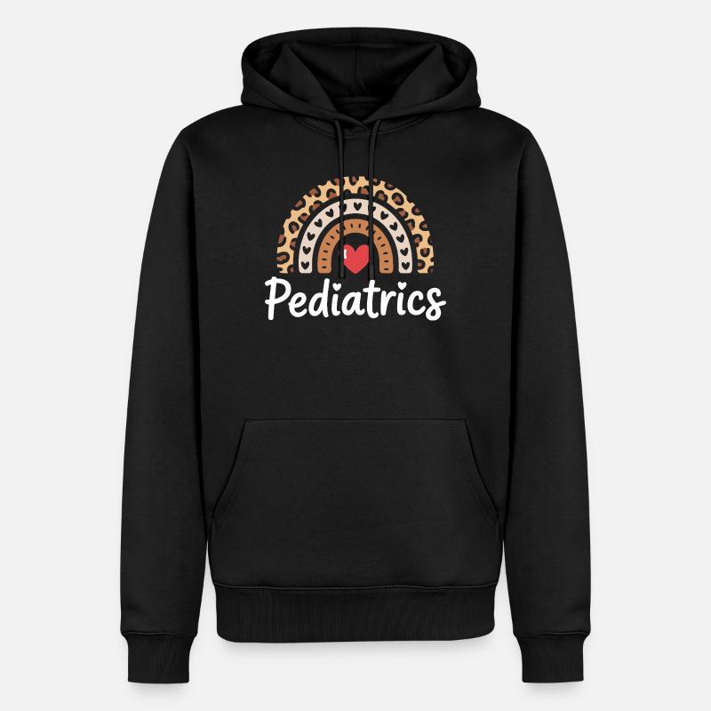 Pädiatrie Regenbogen Herz - Männer Premium Bio Hoodie - Schwarz