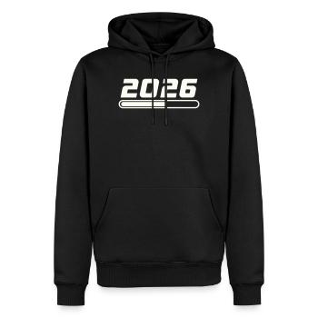 2026 - Sweat à capuche Premium bio Homme - noir - Devant - Nico (187cm)