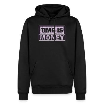 Zeit ist Geld Neon-Panel - Männer Premium Bio Hoodie - Schwarz - Vorne - Nico (187cm)