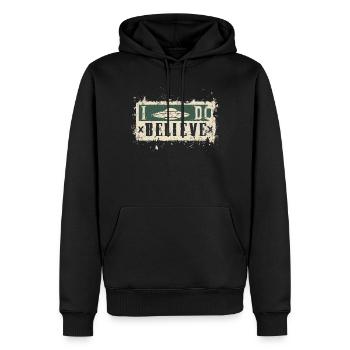 Ich glaube an UFOs - Männer Premium Bio Hoodie - Schwarz - Vorne - Nico (187cm)