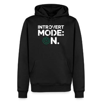 Introvert Mode ON – Lustiger Spruch - Männer Premium Bio Hoodie - Schwarz - Vorne - Nico (187cm)