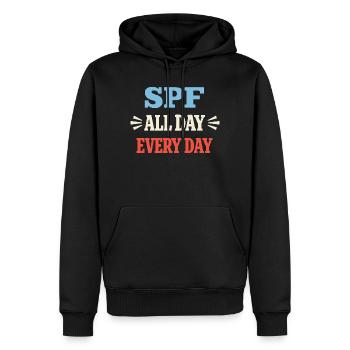 Spf Kultur Identität Hautpflege Humor - Männer Premium Bio Hoodie - Schwarz - Vorne - Nico (187cm)