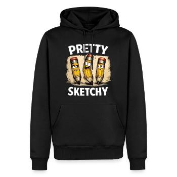 Ziemlich Skizzenhaft Pretty Sketchy Bleistifte - Männer Premium Bio Hoodie - Schwarz - Vorne - Nico (187cm)