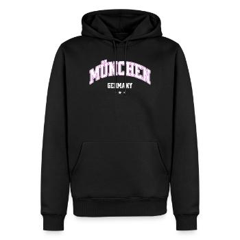 München Neonbogen Flair - Männer Premium Bio Hoodie - Schwarz - Vorne - Nico (187cm)