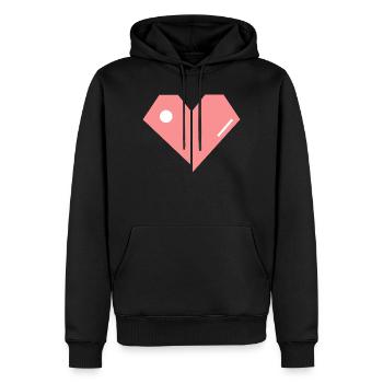 Cœur rose brisé – Forme abstraite - Sweat à capuche Premium bio Homme - noir - Devant - Nico (187cm)