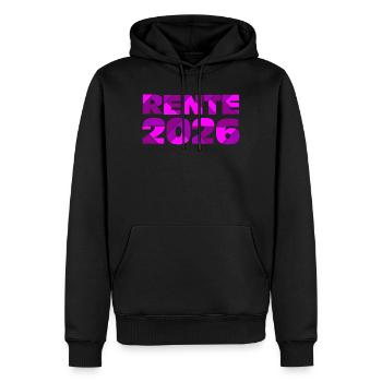 Rente 2026 , Abschied Rente - Männer Premium Bio Hoodie - Schwarz - Vorne - Nico (187cm)