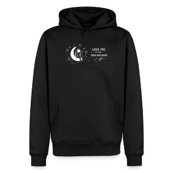 I Love You To The Moon And Back Doodle - Men’s Premium Organic Hoodie - black - Front - Nico (187cm)