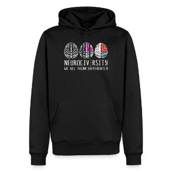 Neurodiversity Autismus Gehirn ADHS Asperger - Männer Premium Bio Hoodie - Schwarz - Vorne - Nico (187cm)