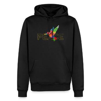 Peace - Männer Premium Bio Hoodie - Schwarz - Vorne - Nico (187cm)