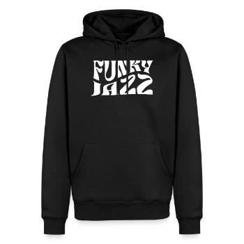Funky Jazz Music Bold Typography - Men’s Premium Organic Hoodie - black - Front - Nico (187cm)